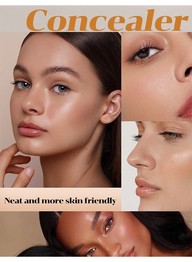 TVLV Concealer Foundation Cream Stick, 2-in-1 Long-Lasting Foundation And Concealer With Brush, Creamy Full Coverage For Dark Circles & Blemishes, Full Coverage Matte Finish For Face Makeup, Waterproof, Sweat-Resistant, Flawless Makeup - Image 5